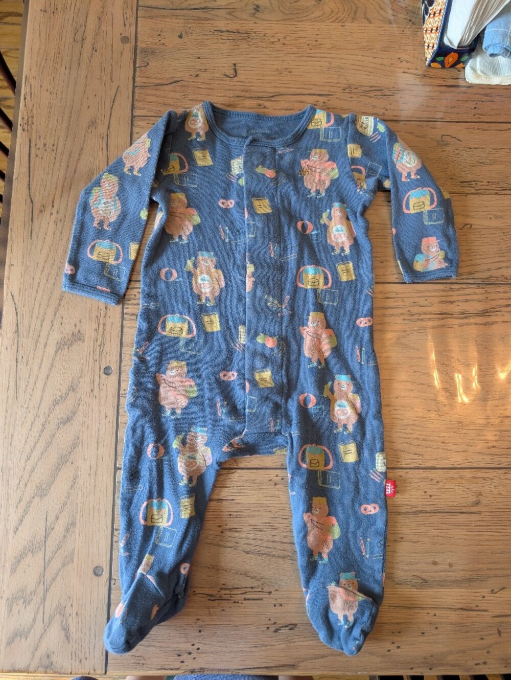Magnetic Me Cotton 3-6 Month Pajamas with Bear Print